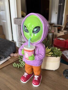 Halloween Alien Figurine Styled In Urban Streetwear Fashion - NWOT